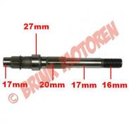 GY6 (blok met riem) - Wielas (195mm lang) GY6 125cc 150cc - 6041 (1-3-7-3)